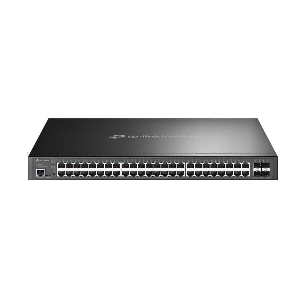 [SG3452XP] TP-Link Omada SG3452XP switch di rete Gestito L2+ Gigabit Ethernet (10/100/1000) Supporto Power over Ethernet (PoE) 1U Nero