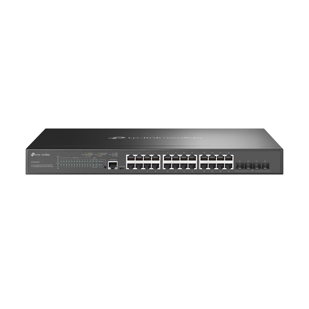 [SG3428XMP] TP-Link Omada SG3428XMP switch di rete Gestito L2+ Gigabit Ethernet (10/100/1000) Supporto Power over Ethernet (PoE) 1U Nero