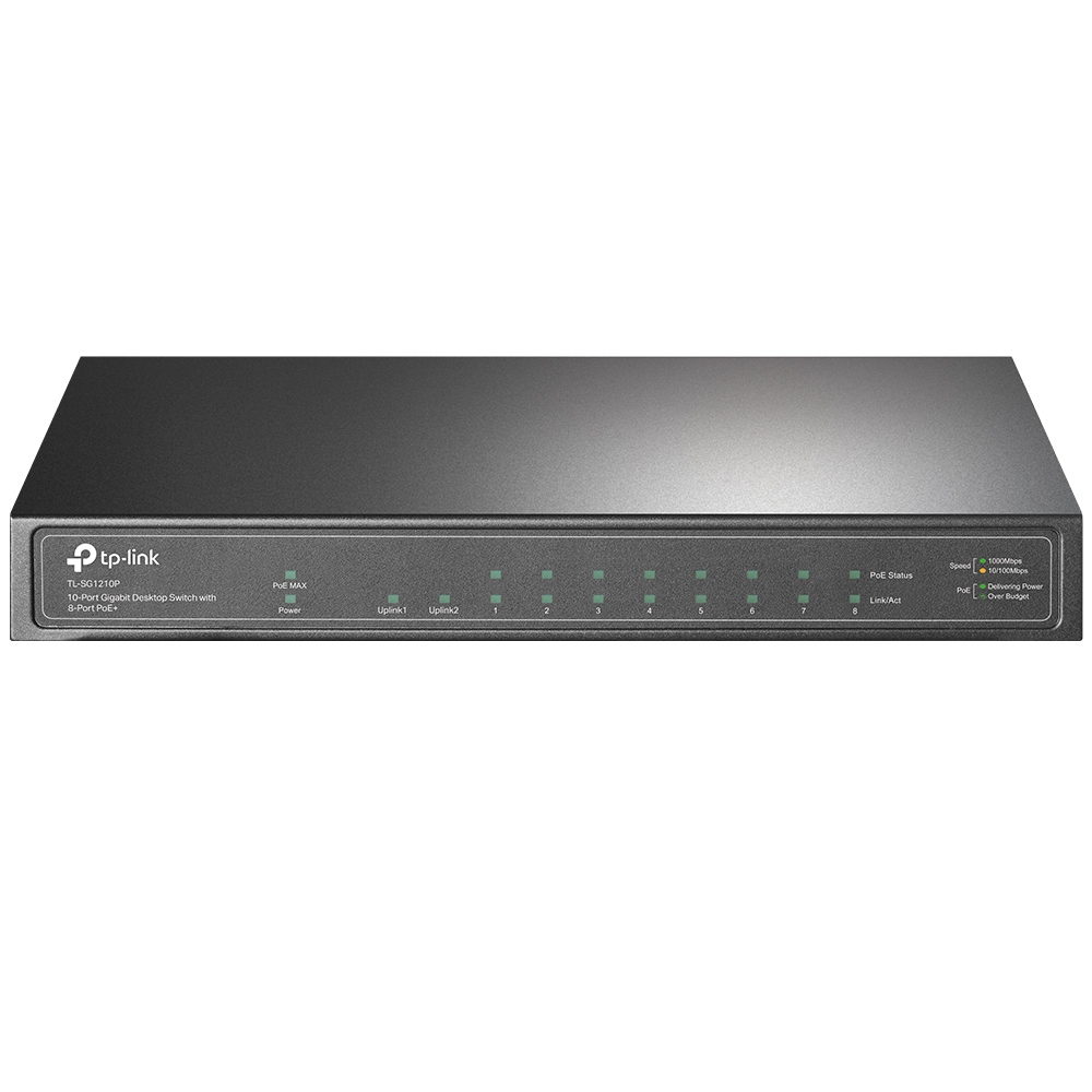 [TL-SG1210P] TP-Link TL-SG1210P switch di rete Non gestito Gigabit Ethernet (10/100/1000) Supporto Power over Ethernet (PoE) Grigio