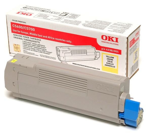 ORIGINAL OKI toner giallo 43381905 C5600 ~2000 Seiten