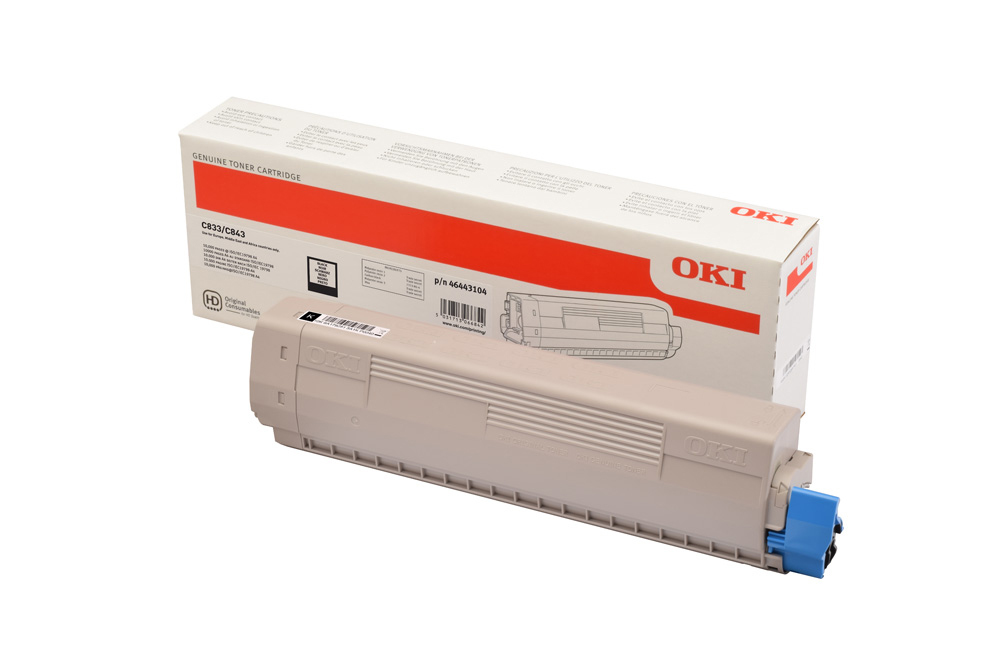 ORIGINAL OKI toner nero 46443104 C833/C843 ~10000 Seiten