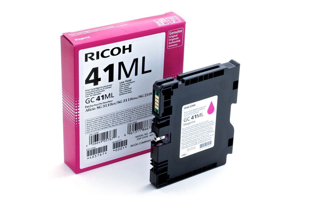 [GC41ML] ORIGINAL Ricoh cartuccia gelo magenta GC41ML 405767 ~600 Seiten