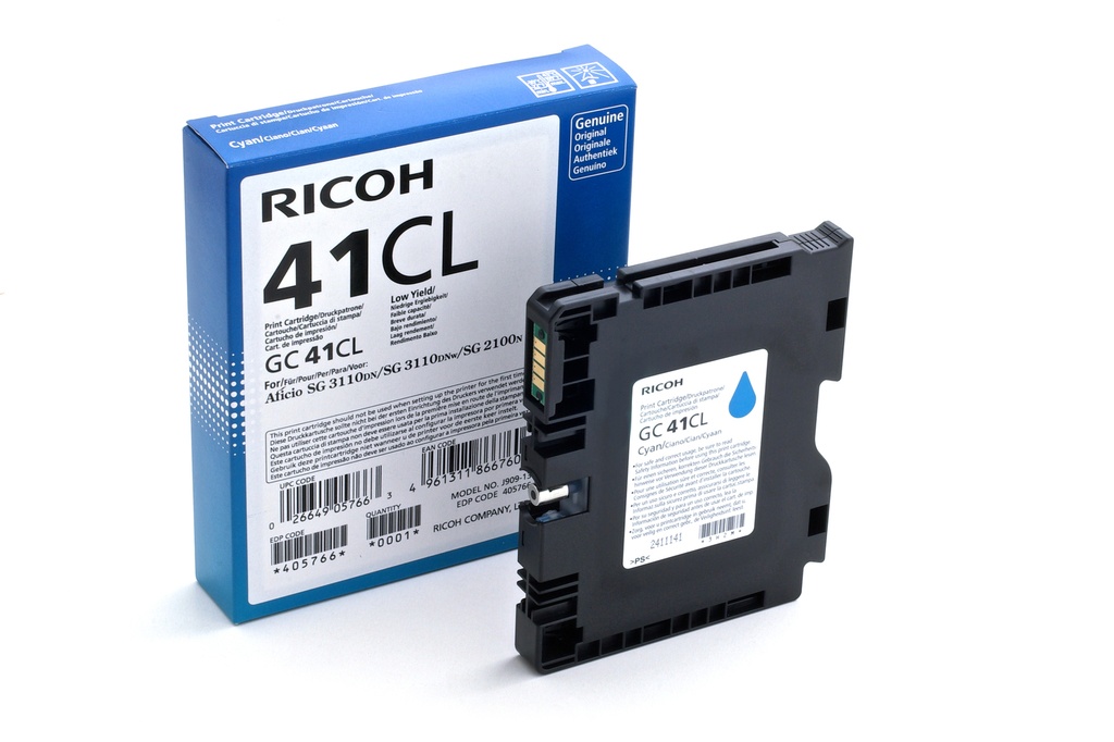 [GC41CL] ORIGINAL Ricoh cartuccia gelo ciano GC41CL 405766 ~600 Seiten