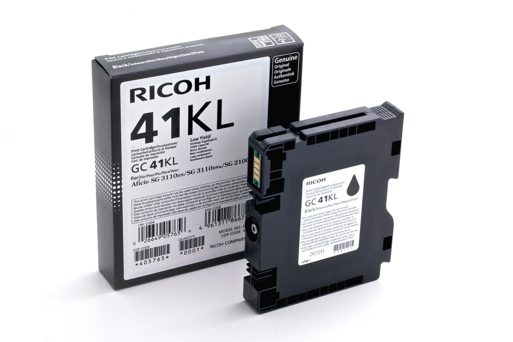 ORIGINAL Ricoh cartuccia gelo nero GC41BKL 405765 ~600 Seiten