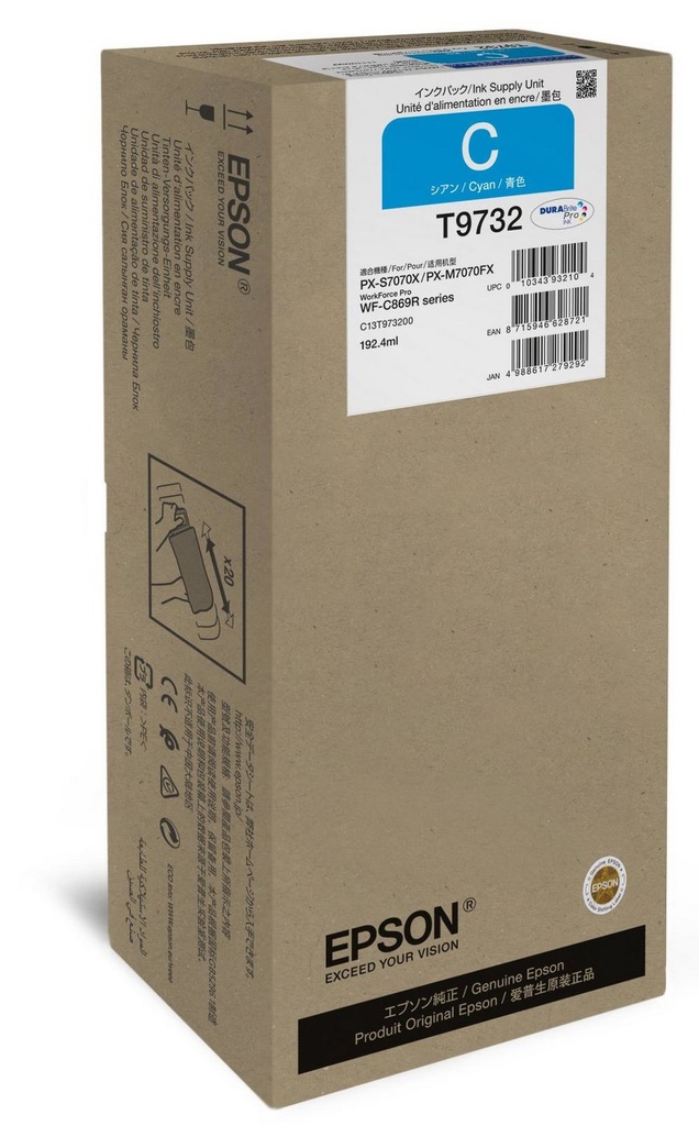 ORIGINAL Epson Cartuccia d'inchiostro ciano C13T97320N T9732 ~22000 Seiten 192,4ml