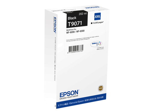ORIGINAL Epson Cartuccia d'inchiostro nero C13T90714N T9071 XXL ~10000 Seiten 202ml
