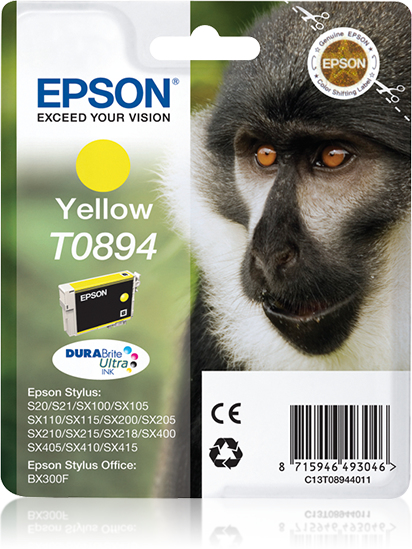 [C13T08944021] Epson Monkey Inchiostro giallo singolo DURABrite Ultra Scimmia T0894