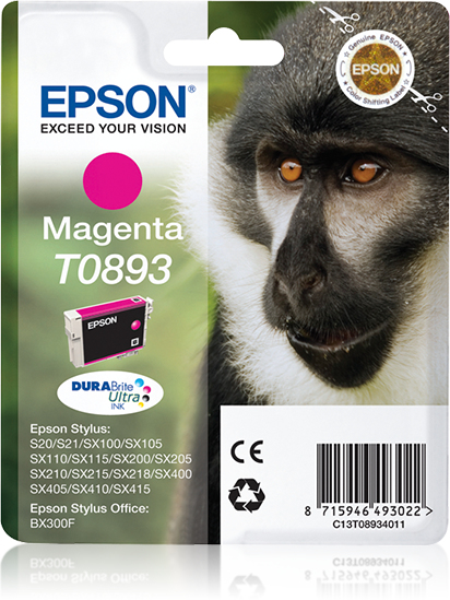 [C13T08934021] Epson Monkey Inchiostro magenta singolo DURABrite Ultra Scimmia T0893