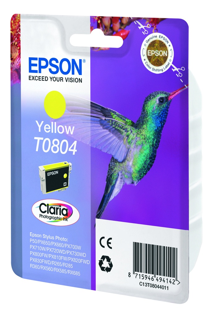 ORIGINAL Epson Cartuccia d'inchiostro giallo C13T08044011 T0804 ~520 Seiten 7,4ml