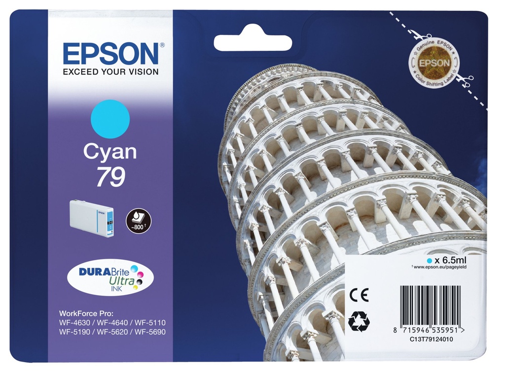 [C13T79124010] ORIGINAL Epson Cartuccia d'inchiostro ciano C13T79124010 79 ~800 Seiten 6,5ml 79