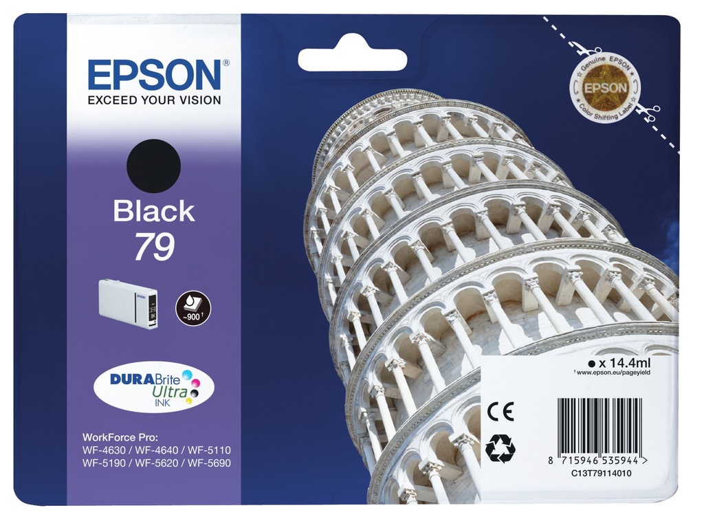 [C13T79114010] ORIGINAL Epson Cartuccia d'inchiostro nero C13T79114010 79 ~900 Seiten 14,4ml 79