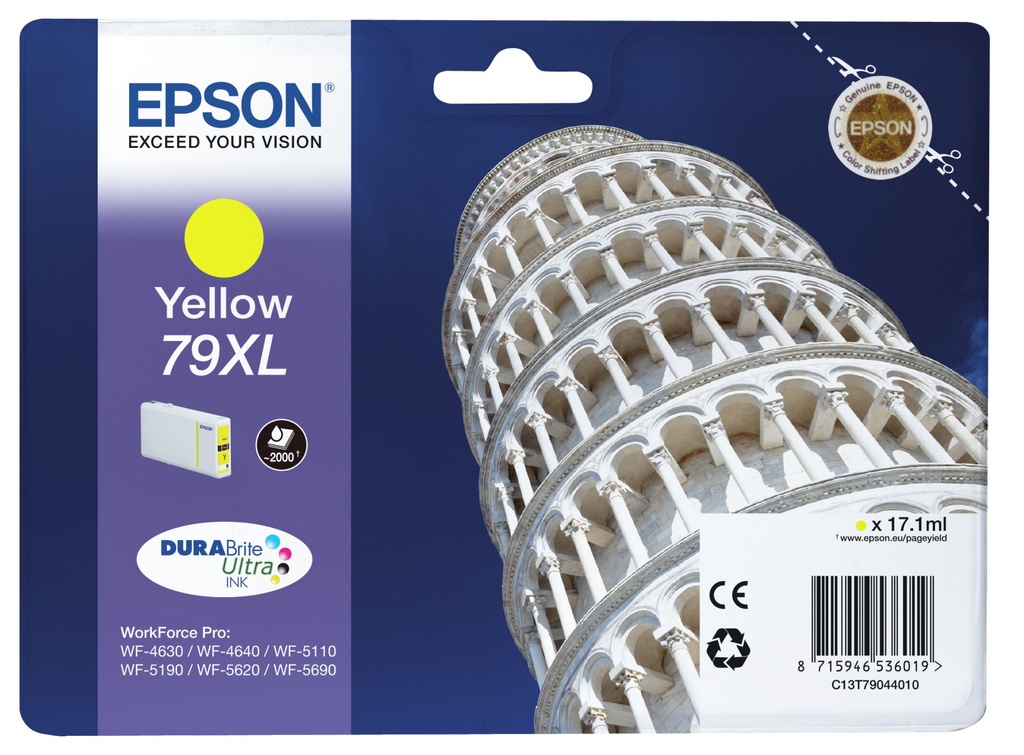 ORIGINAL Epson Cartuccia d'inchiostro giallo C13T79044010 79 XL ~2000 Seiten 17,1ml 79XL
