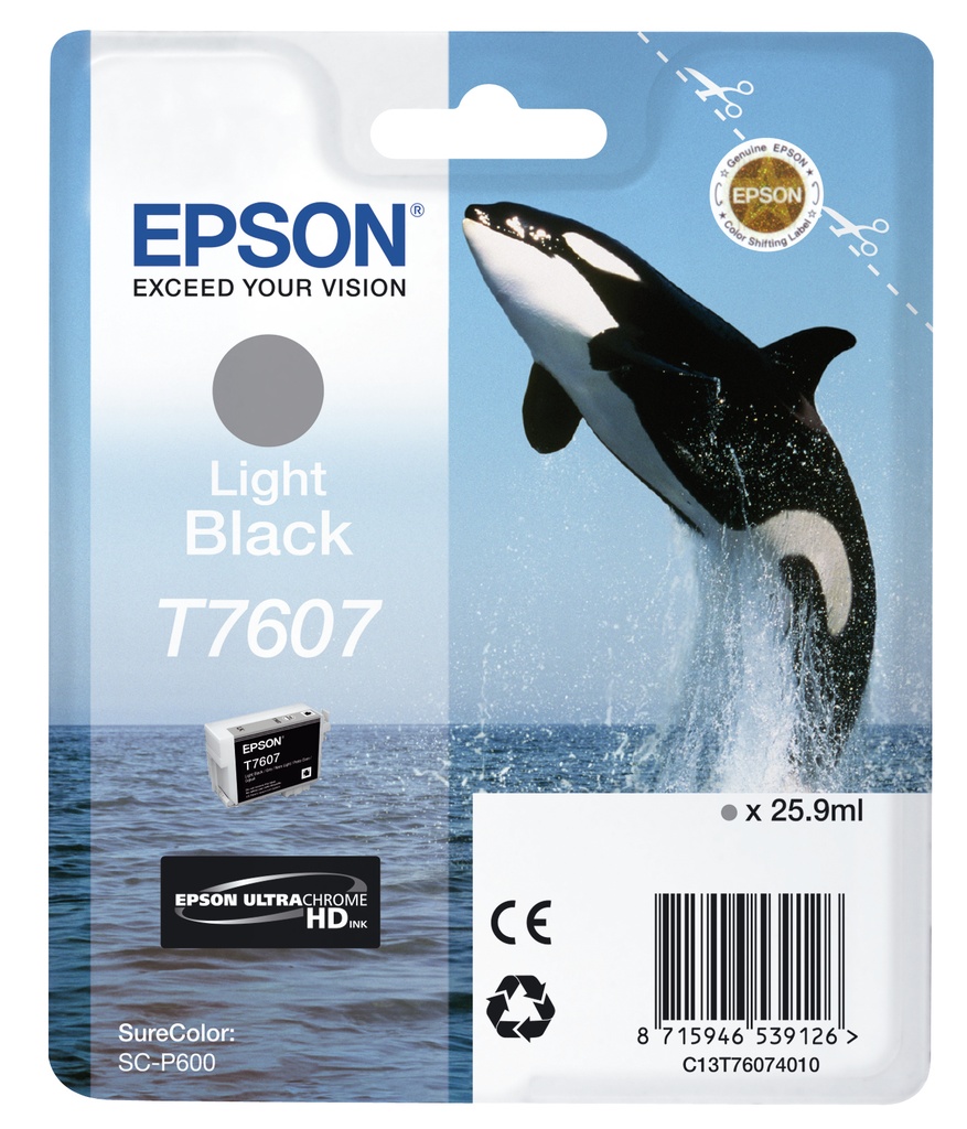 ORIGINAL Epson Cartuccia d'inchiostro lightblack C13T76074010 T7607 ~2200 Seiten 25,9ml UltraChrome HD