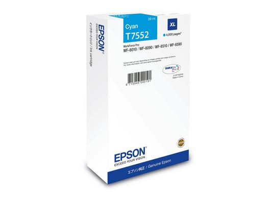 ORIGINAL Epson Cartuccia d'inchiostro ciano C13T75524N T7552 XL ~4000 Seiten 39ml
