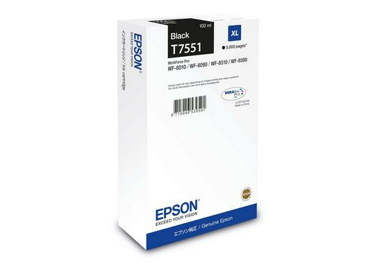 ORIGINAL Epson Cartuccia d'inchiostro nero C13T75514N T7551 XL ~5000 Seiten 100ml