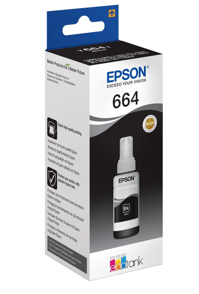 [C13T664140] ORIGINAL Epson Cartuccia d'inchiostro nero C13T664140 664 ~4500 Seiten 70ml