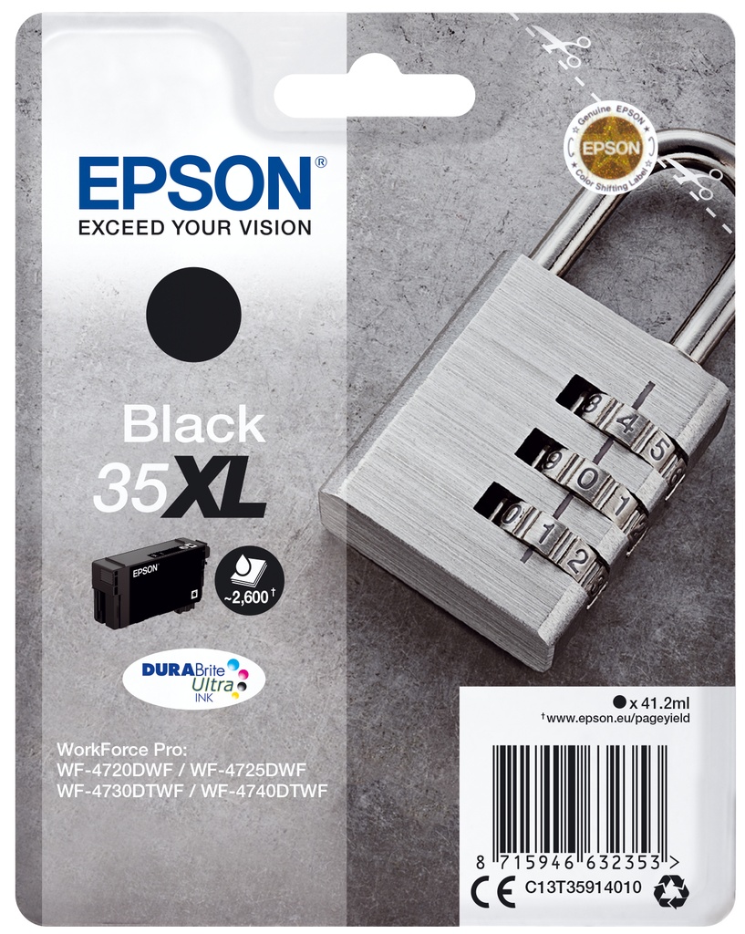 [C13T35914010] ORIGINAL Epson Cartuccia d'inchiostro nero C13T35914010 35XL ~2600 Seiten 41,2ml