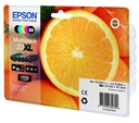 ORIGINAL Epson Multipack nero / ciano / magenta / giallo / Nero (Foto) C13T33574011 33 XL ~2880 Seiten 5 Cartucce d'inchiostro: T3351 + T3361 + T3362 + T3363 + T3364