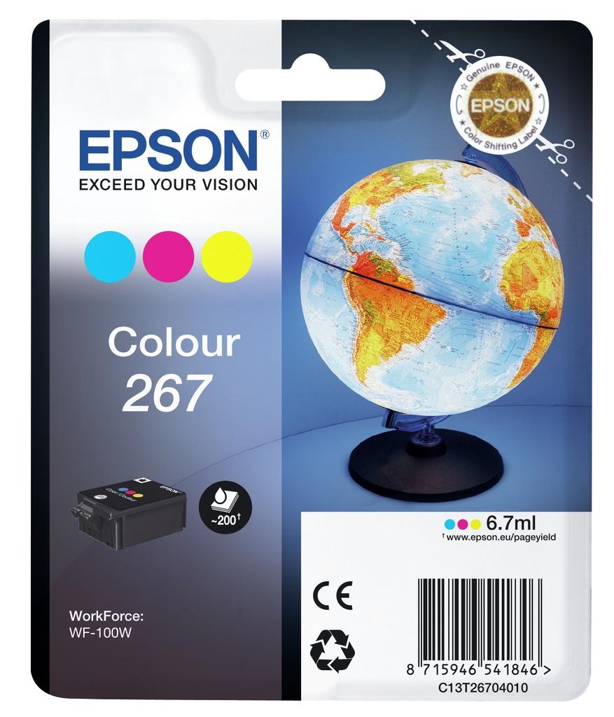 [C13T26704010] ORIGINAL Epson Cartuccia d'inchiostro differenti colori C13T26704010 267 ~200 Seiten 6,7ml
