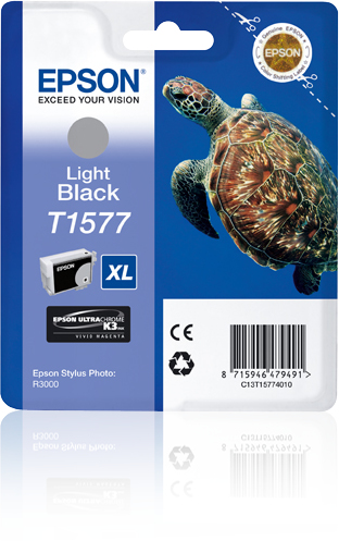 ORIGINAL Epson Cartuccia d'inchiostro lightblack C13T15774010 T1577 XL ~2300 Seiten 25,9ml