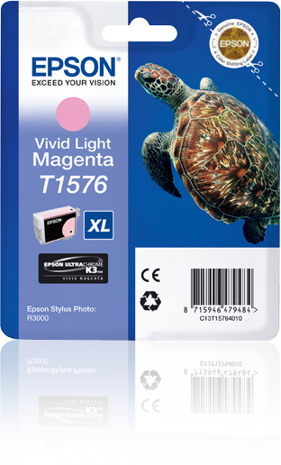ORIGINAL Epson Cartuccia d'inchiostro magenta (chiaro) C13T15764010 T1576 XL ~2300 Seiten 25,9ml