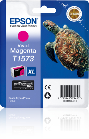 ORIGINAL Epson Cartuccia d'inchiostro magenta C13T15734010 T1573 XL ~2300 Seiten 25,9ml