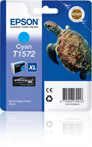 ORIGINAL Epson Cartuccia d'inchiostro ciano C13T15724010 T1572 XL ~2300 Seiten 25,9ml