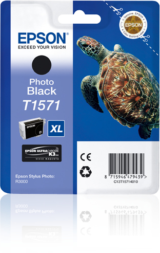 ORIGINAL Epson Cartuccia d'inchiostro Nero (Foto) C13T15714010 T1571 XL 25,9ml