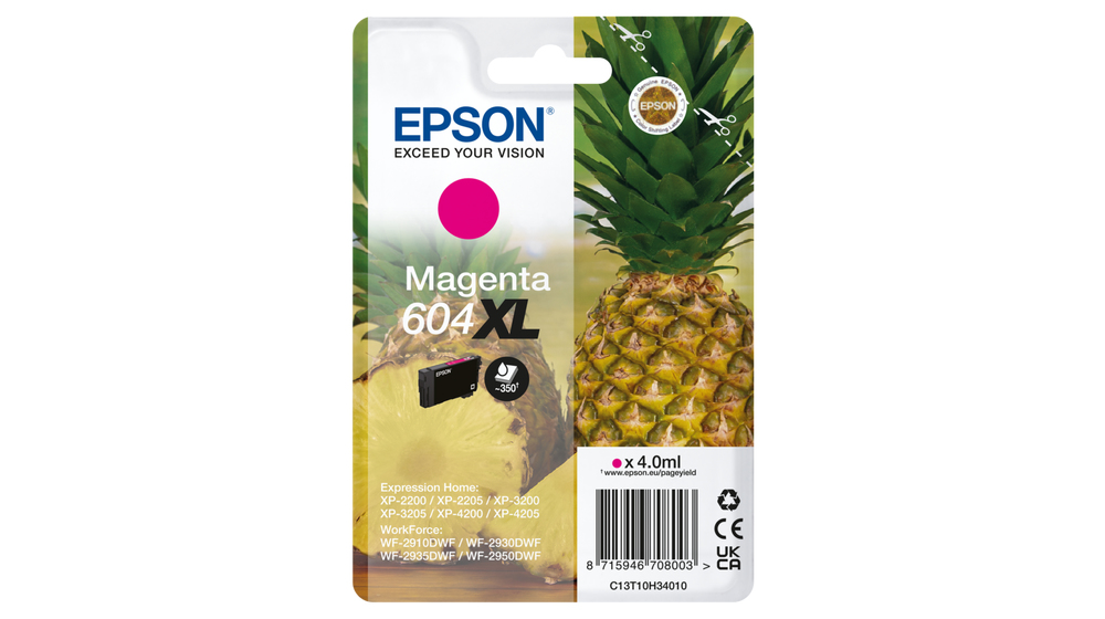 ORIGINAL Epson Cartuccia d'inchiostro magenta C13T10H34010 604 XL ~350 Seiten 4ml