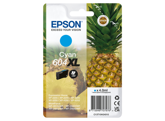 ORIGINAL Epson Cartuccia d'inchiostro ciano C13T10H24010 604 XL ~350 Seiten 4ml