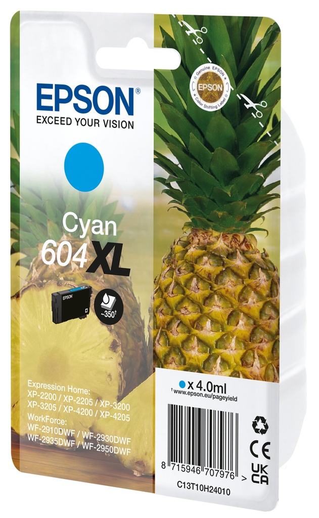 [C13T10H24020] Epson 604XL cartuccia d'inchiostro 1 pz Originale Resa elevata (XL) Ciano