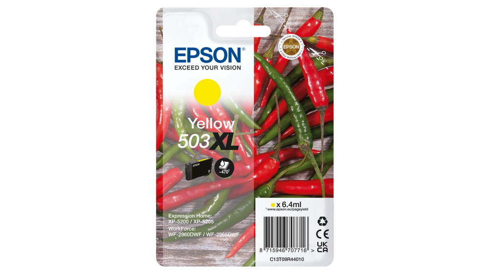 ORIGINAL Epson Cartuccia d'inchiostro giallo C13T09R44010 503 XL ~470 Seiten 6,4ml