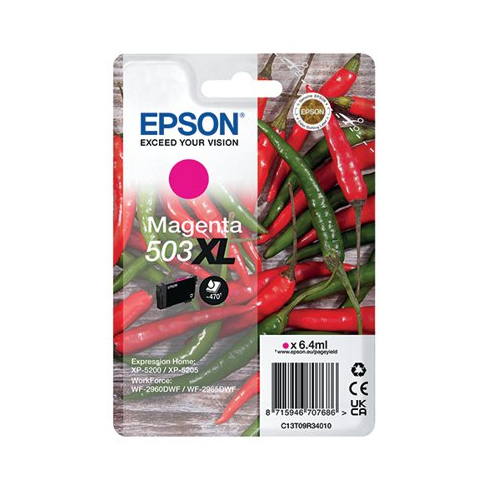 ORIGINAL Epson Cartuccia d'inchiostro magenta C13T09R34010 503 XL ~470 Seiten 6,4ml