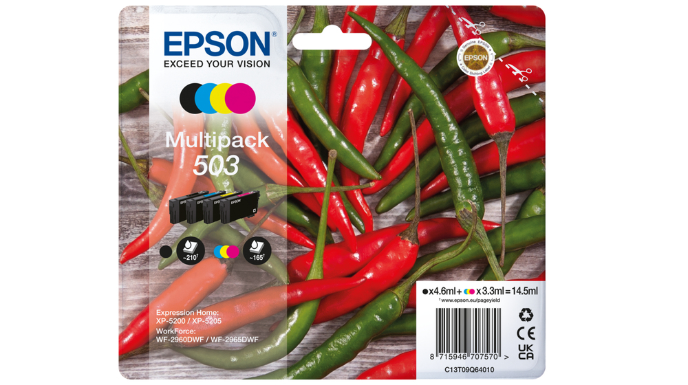 ORIGINAL Epson Multipack nero / ciano / magenta / giallo C13T09Q64010 503 ~705 Seiten 3,3ml