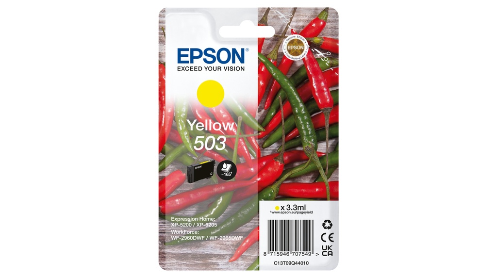 ORIGINAL Epson Cartuccia d'inchiostro giallo C13T09Q44010 503 ~165 Seiten 3,3ml