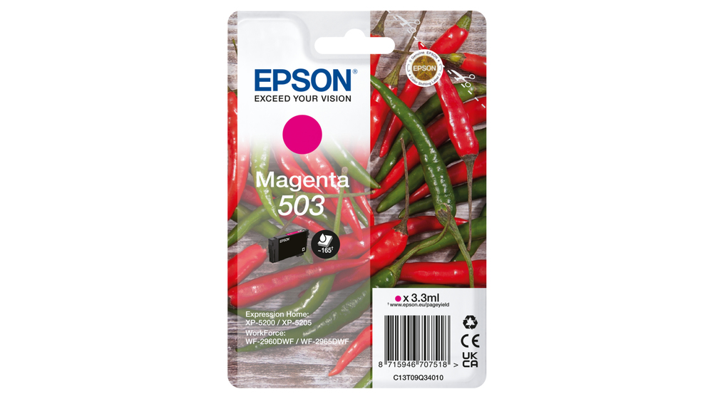 [C13T09Q34010] Epson 503 cartuccia d'inchiostro 1 pz Originale Resa standard Magenta