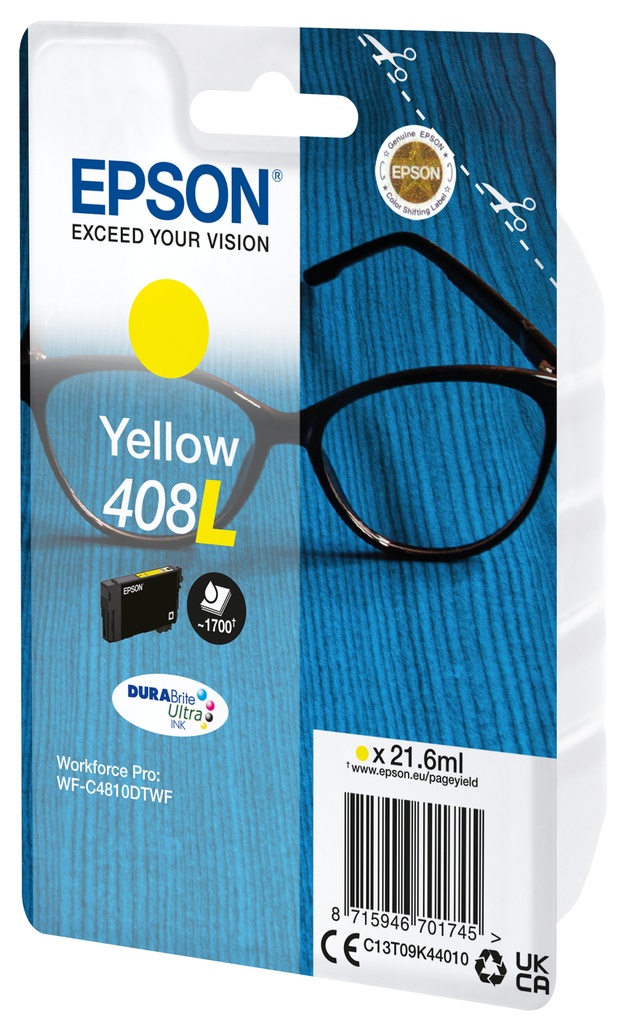 ORIGINAL Epson Cartuccia d'inchiostro giallo C13T09K44010 408L ~1700 Seiten 21,6ml