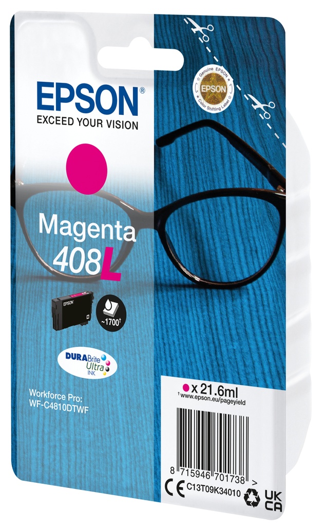 ORIGINAL Epson Cartuccia d'inchiostro magenta C13T09K34010 408L ~1700 Seiten 21,6ml