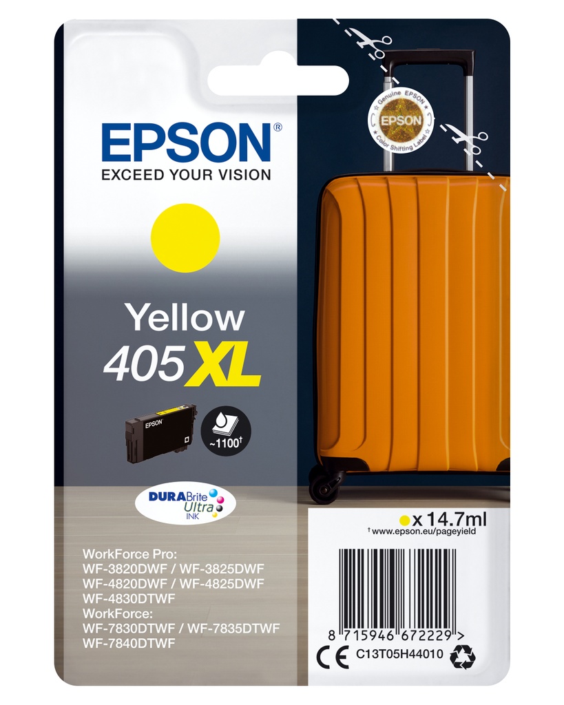 [C13T05H44010] Epson 405XL DURABrite Ultra Ink ink cartridge 1 pc(s) Original High (XL) Yield Yellow