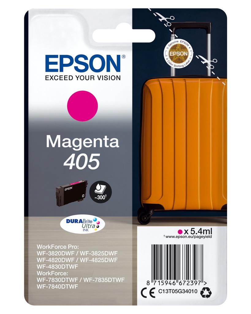 [C13T05G34010] Epson 405 DURABrite Ultra Ink ink cartridge 1 pc(s) Original Standard Yield Magenta