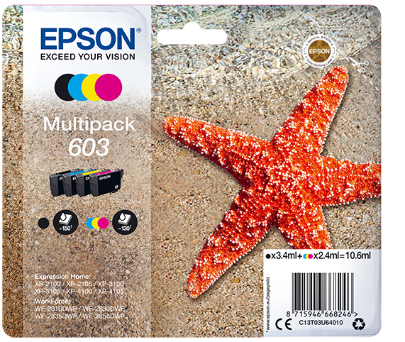 [C13T03U64010] Epson C13T03U64010 ink cartridge 1 pc(s) Original Standard Yield Black, Cyan, Magenta, Yellow