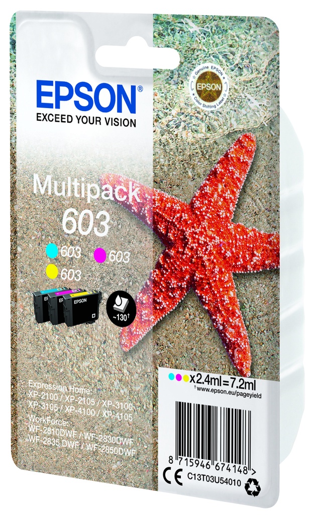 [C13T03U54010] Epson C13T03U54010 ink cartridge 1 pc(s) Original Standard Yield Cyan, Magenta, Yellow