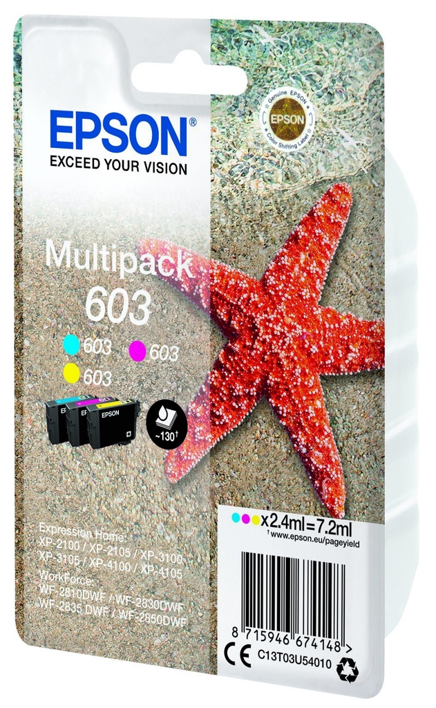 Epson C13T03U54020 ink cartridge 1 pc(s) Original Standard Yield Cyan, Magenta, Yellow