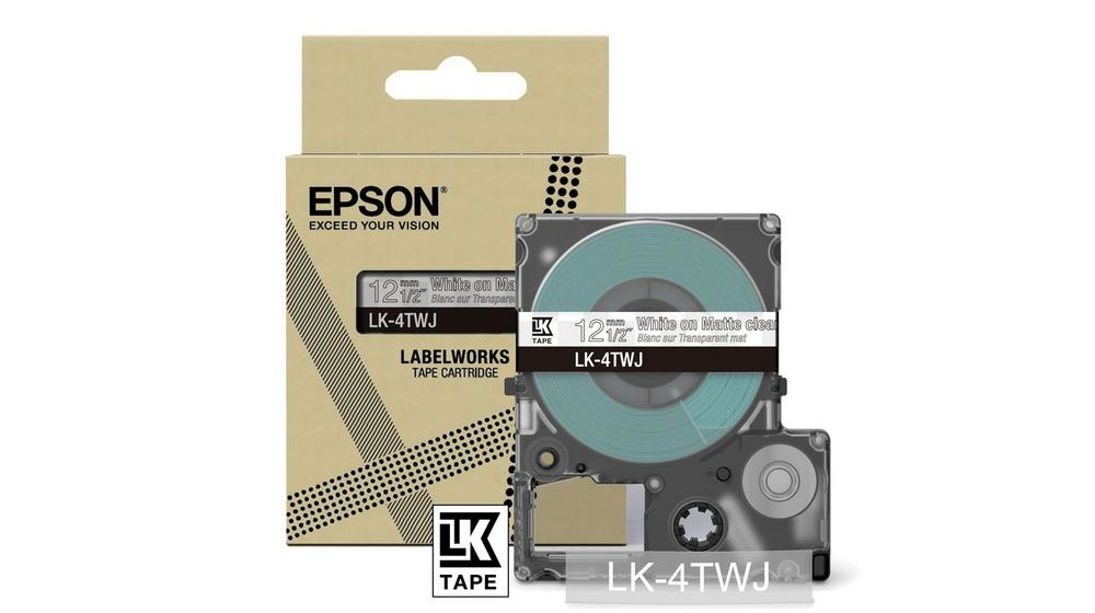 ORIGINAL Epson Nastro BiancosuTrasparente LK-4TWJ C53S672068
