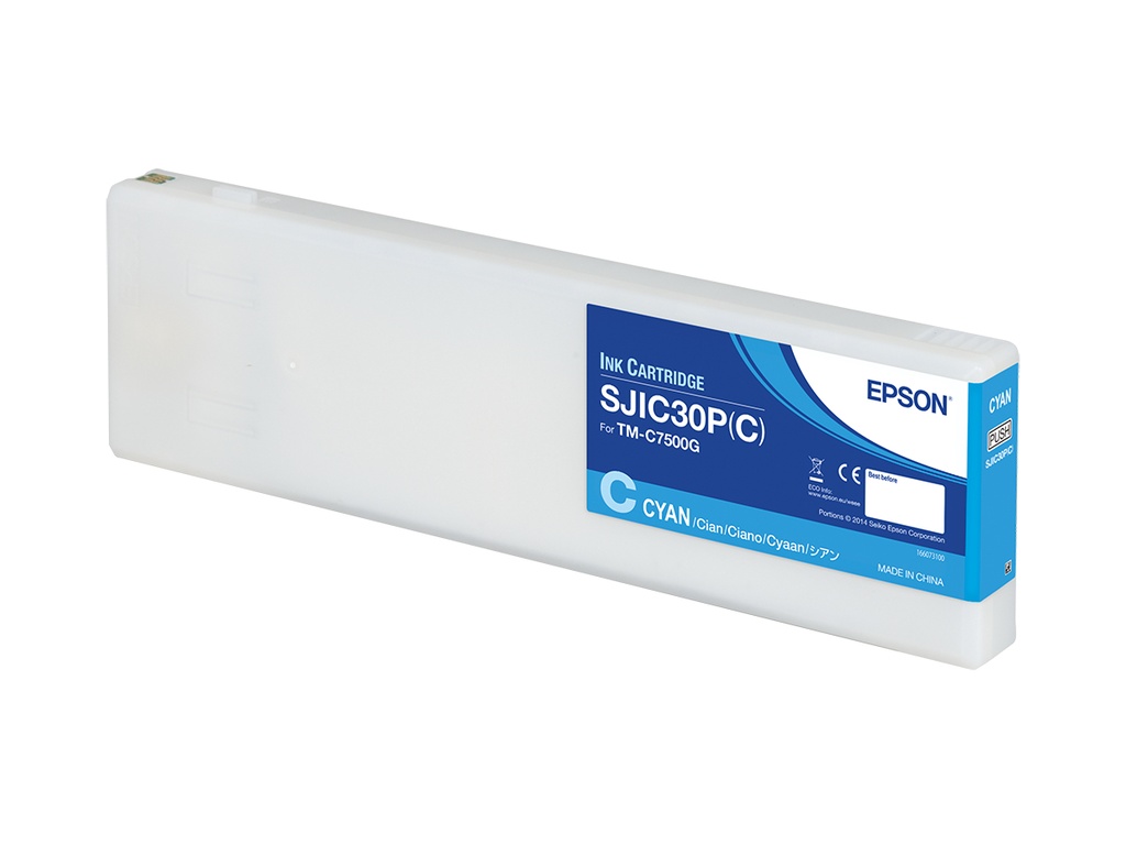 ORIGINAL Epson Cartuccia d'inchiostro ciano C33S020640 SJIC30P-C 294,3ml SJIC30P(C): Ink cartridge for ColorWorks C7500G (Cyan)