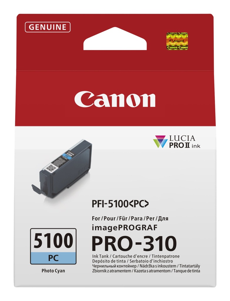 ORIGINAL Canon Cartuccia d'inchiostro cyanfoto PFI-5100pc 6956C001 14ml