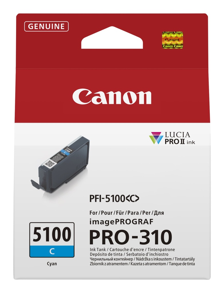 ORIGINAL Canon Cartuccia d'inchiostro ciano PFI-5100c 6953C001 14ml