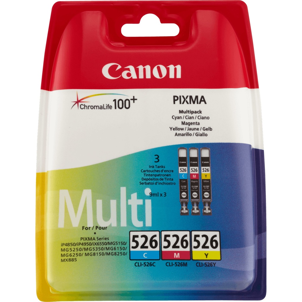 Multipack Canon ciano / magenta / giallo CLI-526 4541B009 CLI-526c + CLI-526m + CLI-526y