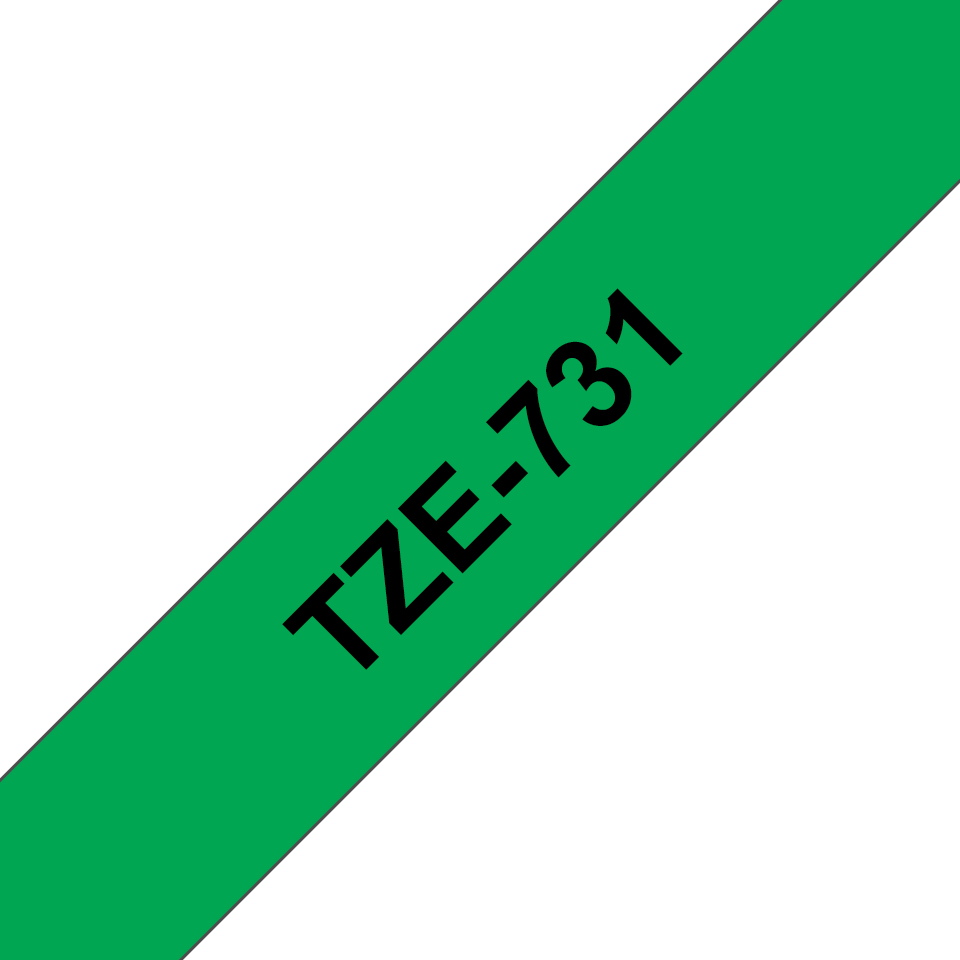 ORIGINAL Brother Nastro Nero su verde TZe-731 TZ-731 12 mm x 8 m, laminato