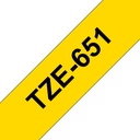 ORIGINAL Brother Nastro Nero su giallo TZe-651 TZ-651 24 mm x 8 m, laminato